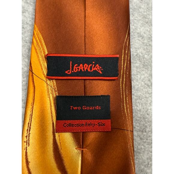 J. Garcia Two Guards Collection Fifty Six Orange Brown Silk Neck Tie - Picture 5 of 6